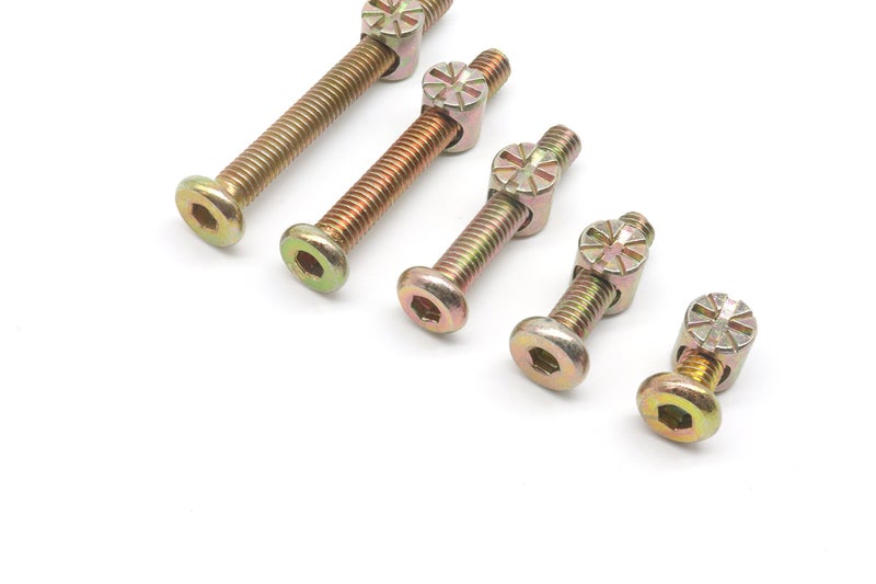 cSeao Baby Bed Screws Bolts Kit  cSeao M6 Hex Drive Socket Cap Bolts Barrel Nuts Assortment Kit  M6 x 15mm/ 25mm/ 35mm/ 45mm/ 55mm for Crib Cot Chairs  100pcs Zinc Plated - Image 2